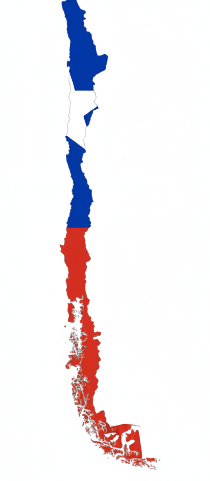 Mapa de Chile con cobertura de talleres resaltada